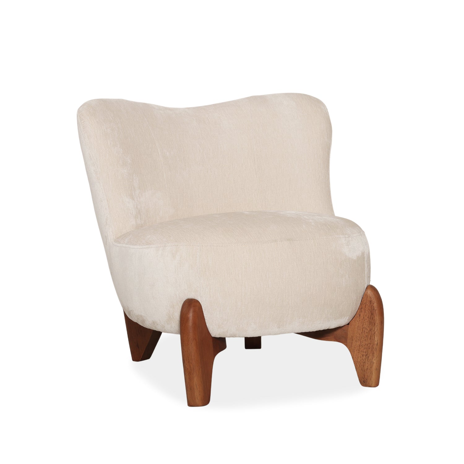 Marin Lounge Chair - Ivory Velour