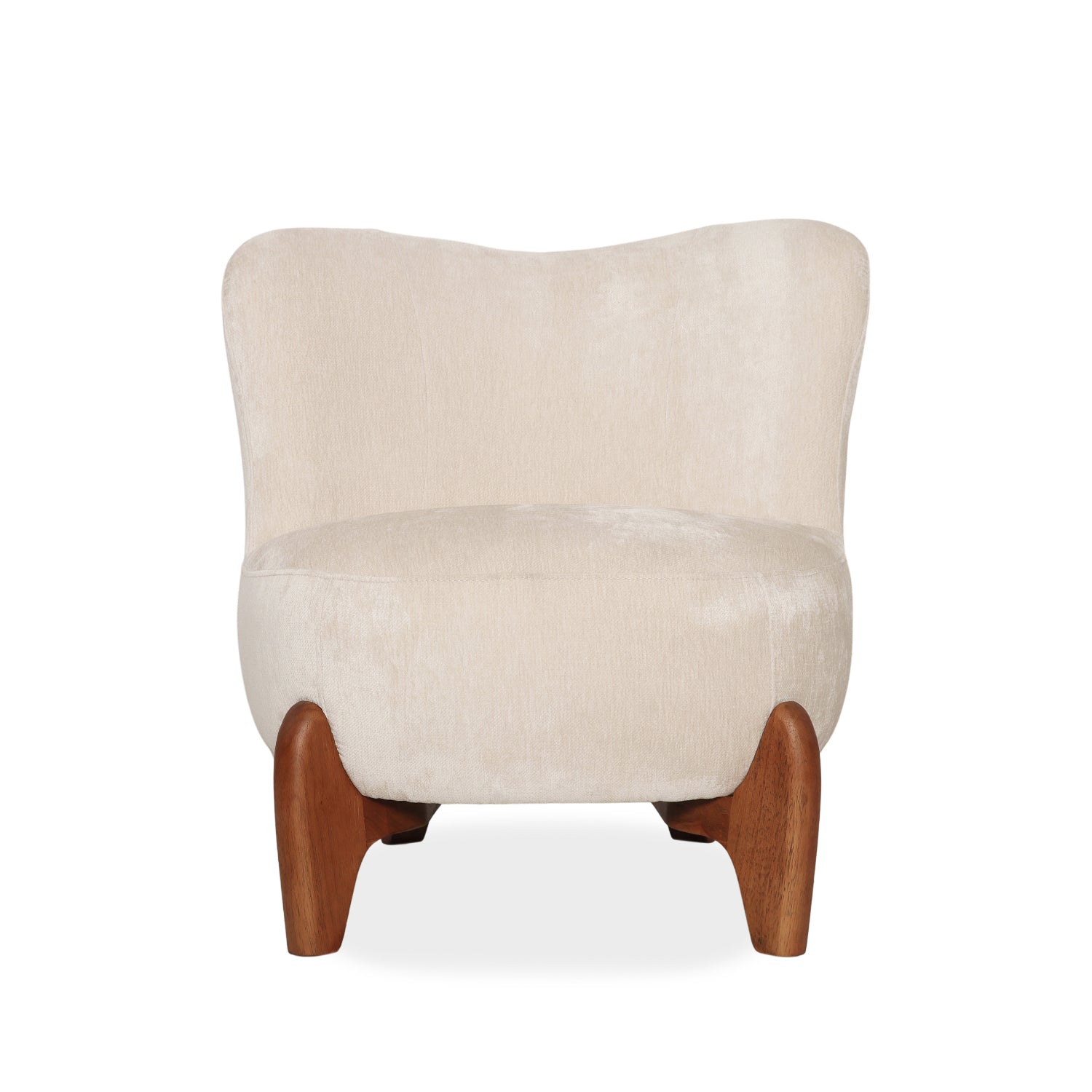 Marin Lounge Chair - Ivory Velour