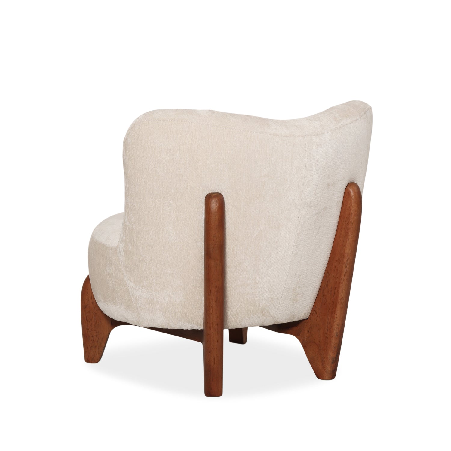Marin Lounge Chair - Ivory Velour