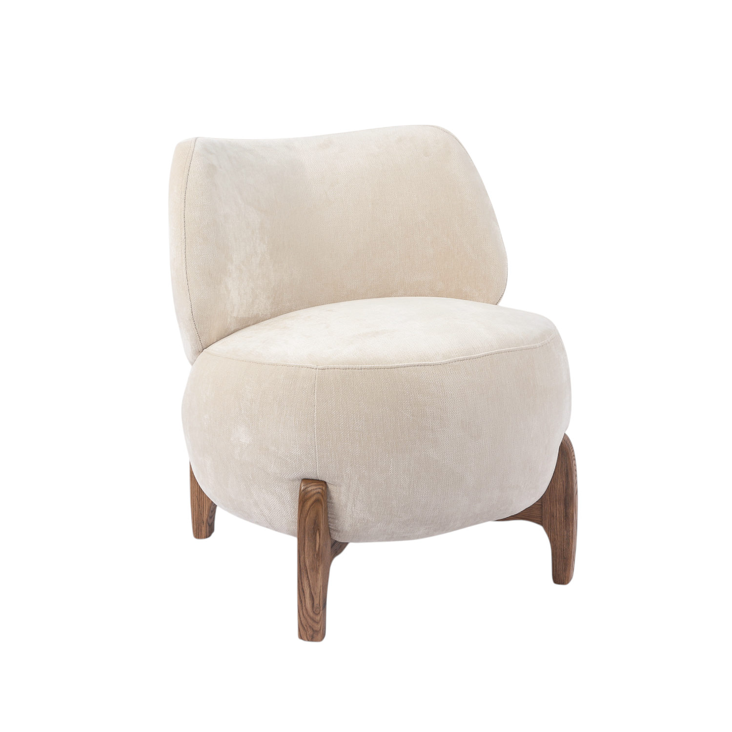 Plush Lounge Chair - Ivory Velour