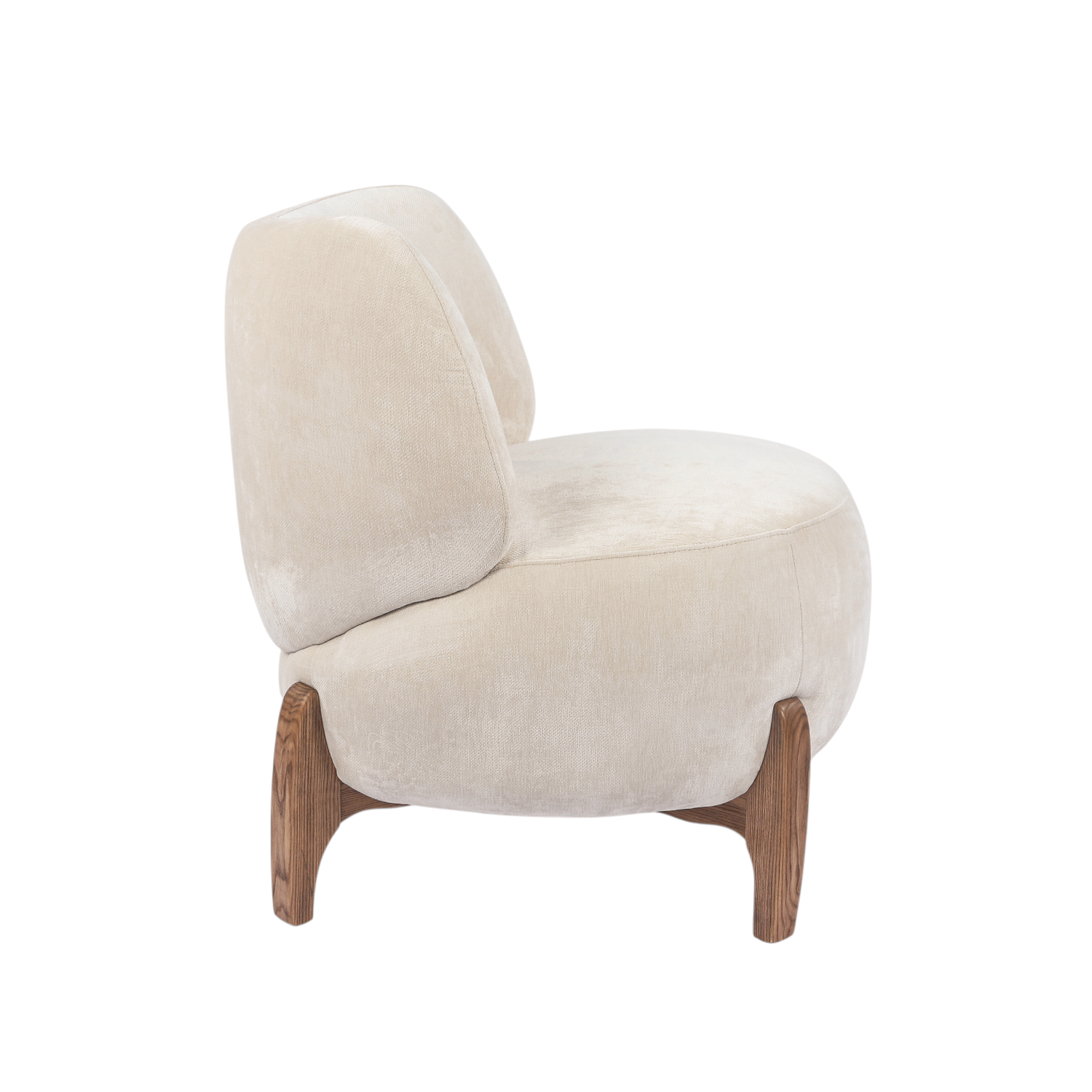 Plush Lounge Chair - Ivory Velour