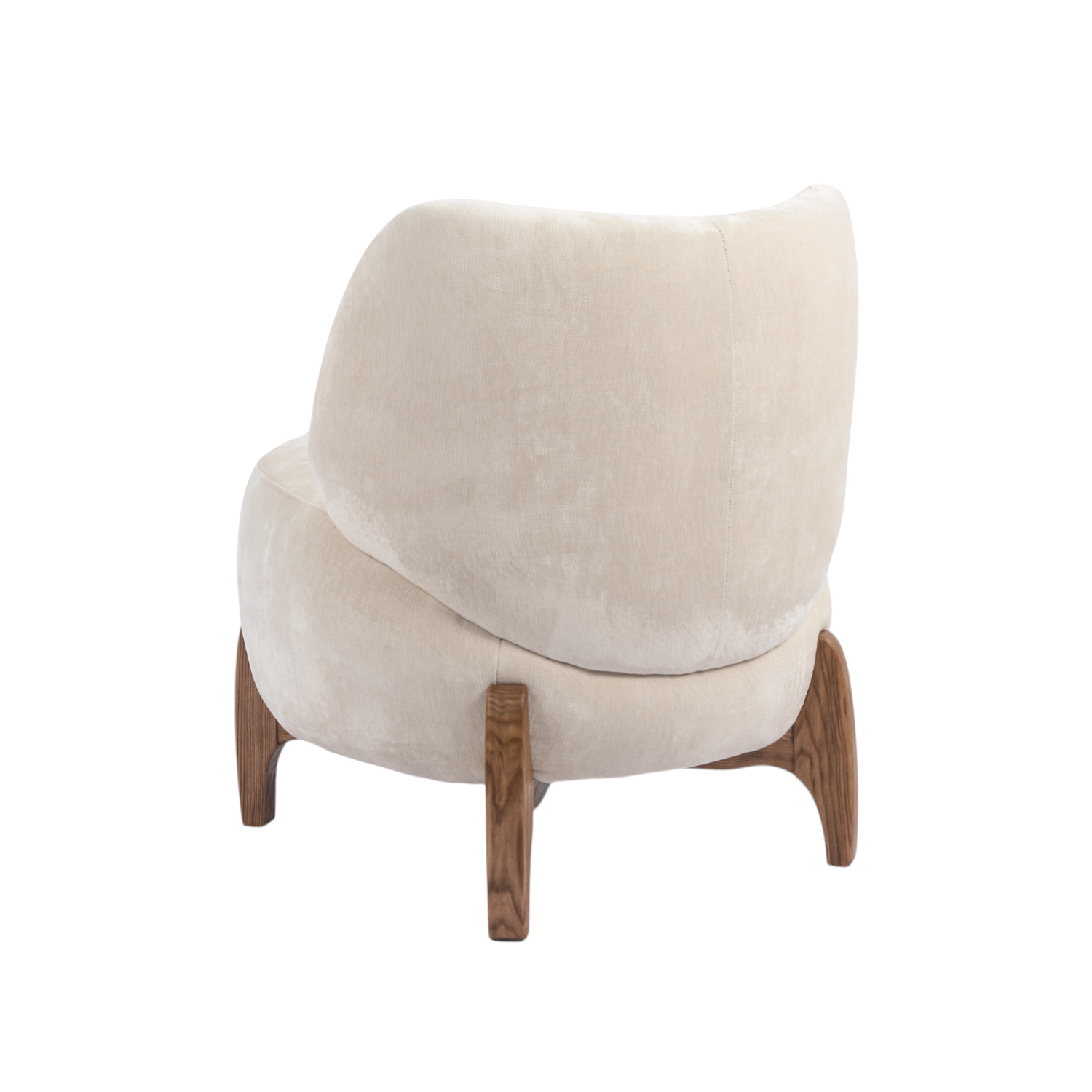 Plush Lounge Chair - Ivory Velour