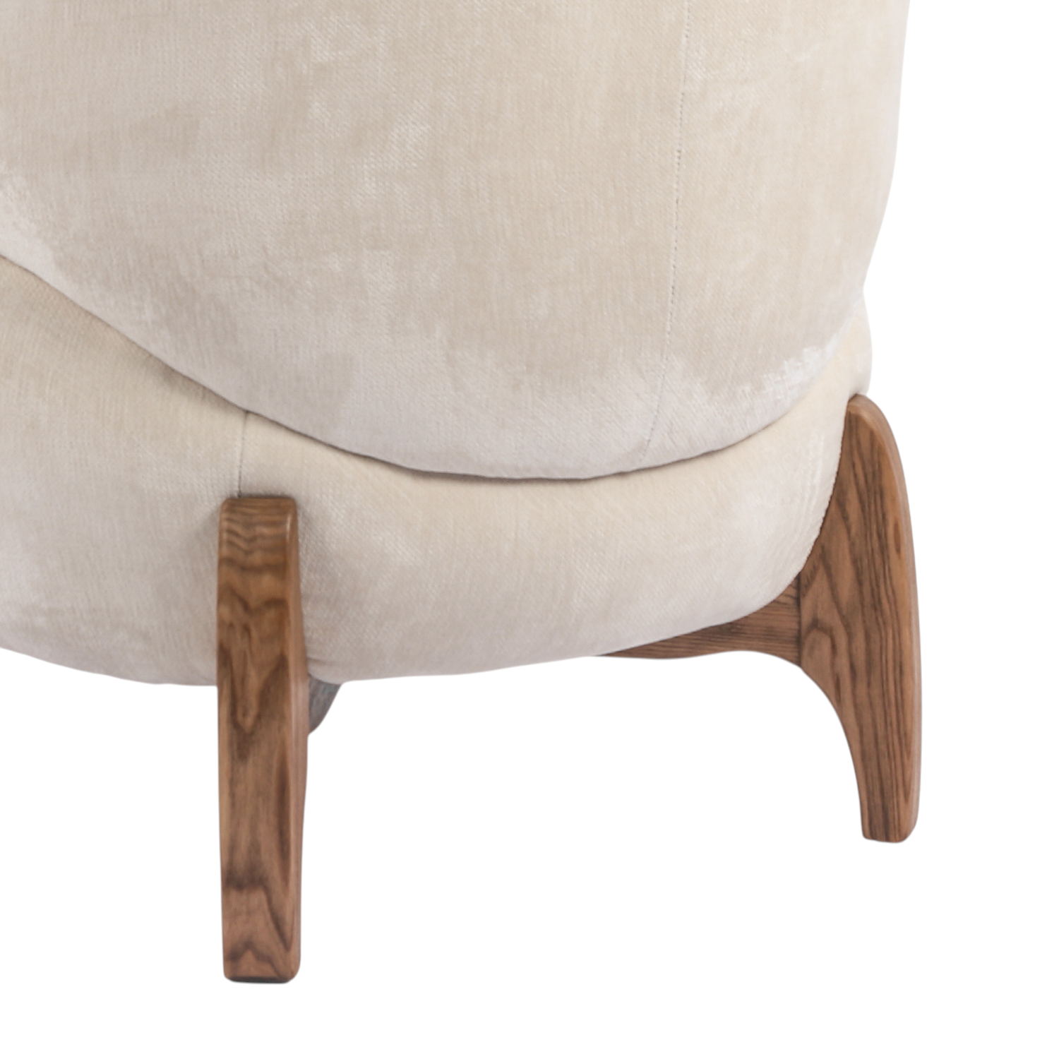 Plush Lounge Chair - Ivory Velour