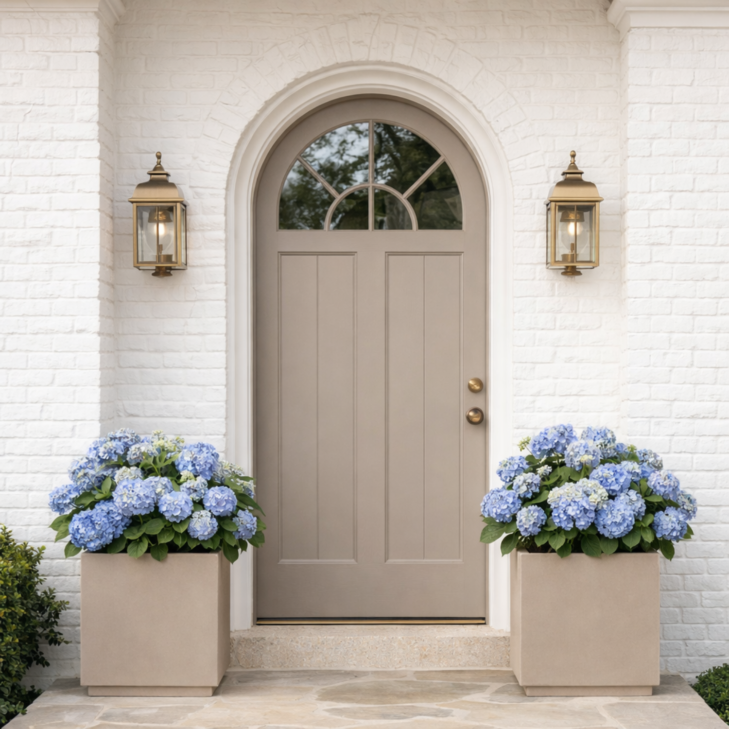 Metal 21" Square Planter - Taupe