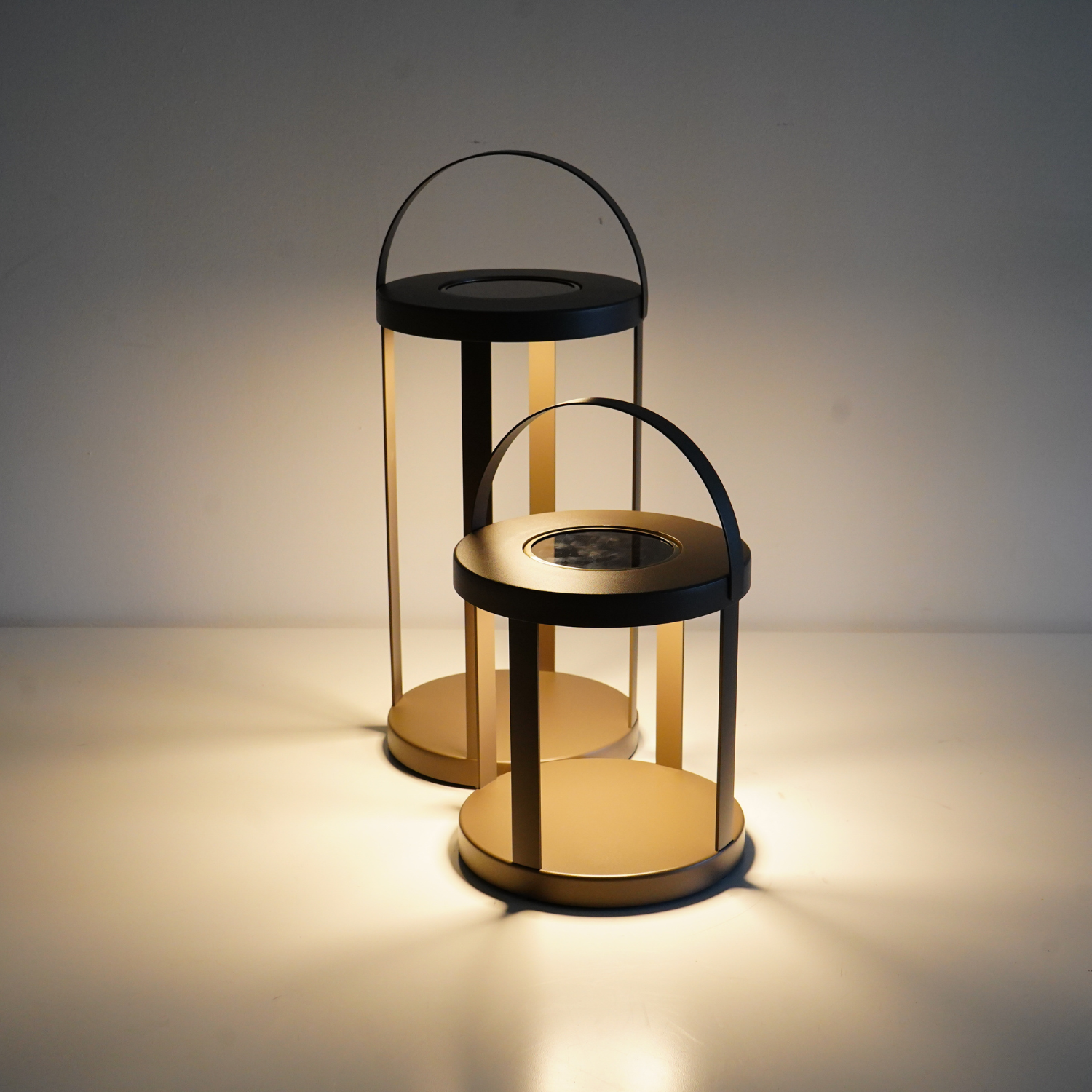 Pillar Taupe Solar Lantern