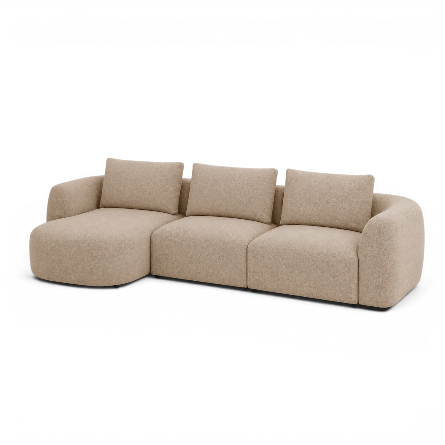 Granville 3pc Chaise Sectional - Brisbane Stone Beige