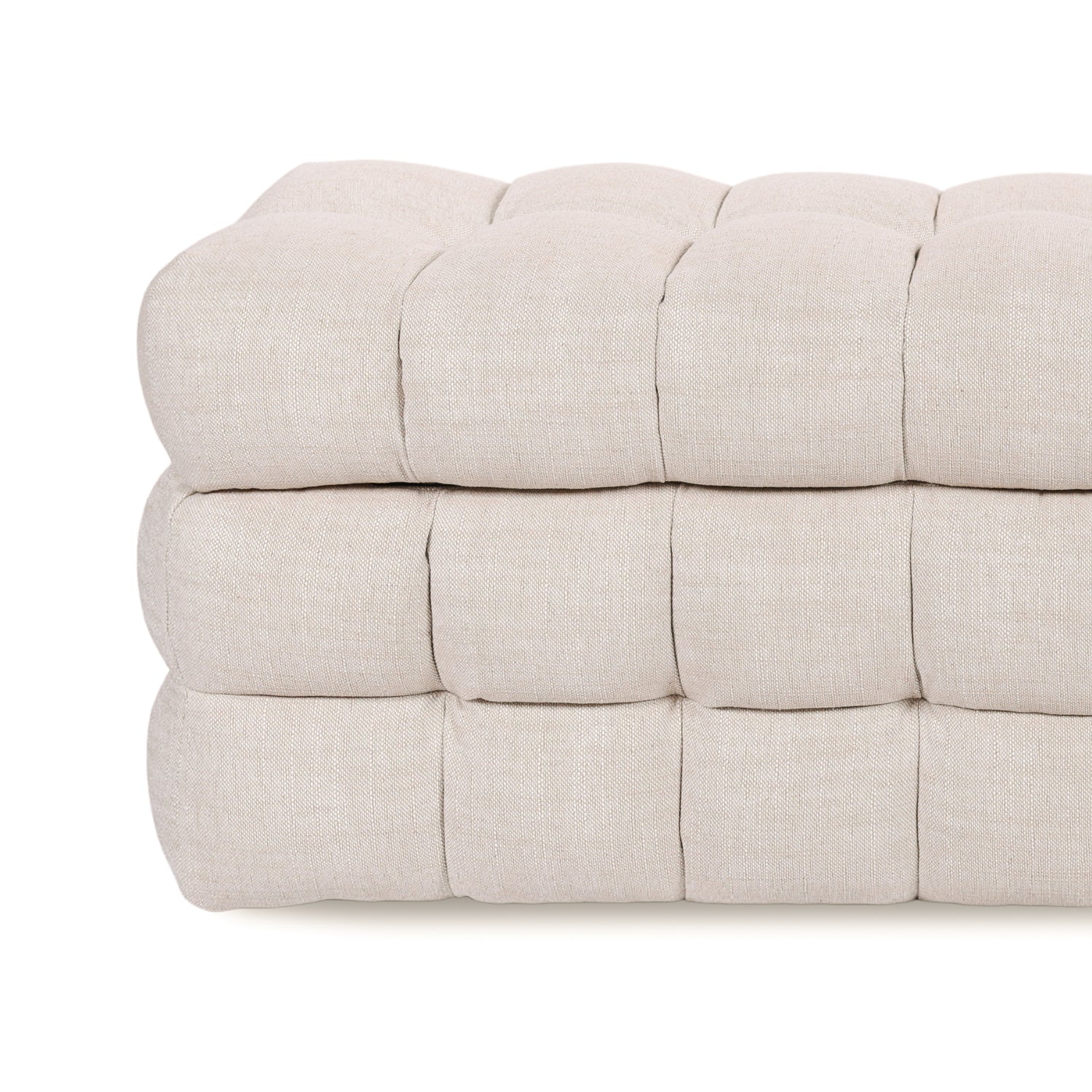Marshmallow Storage Bench - Linen Natural