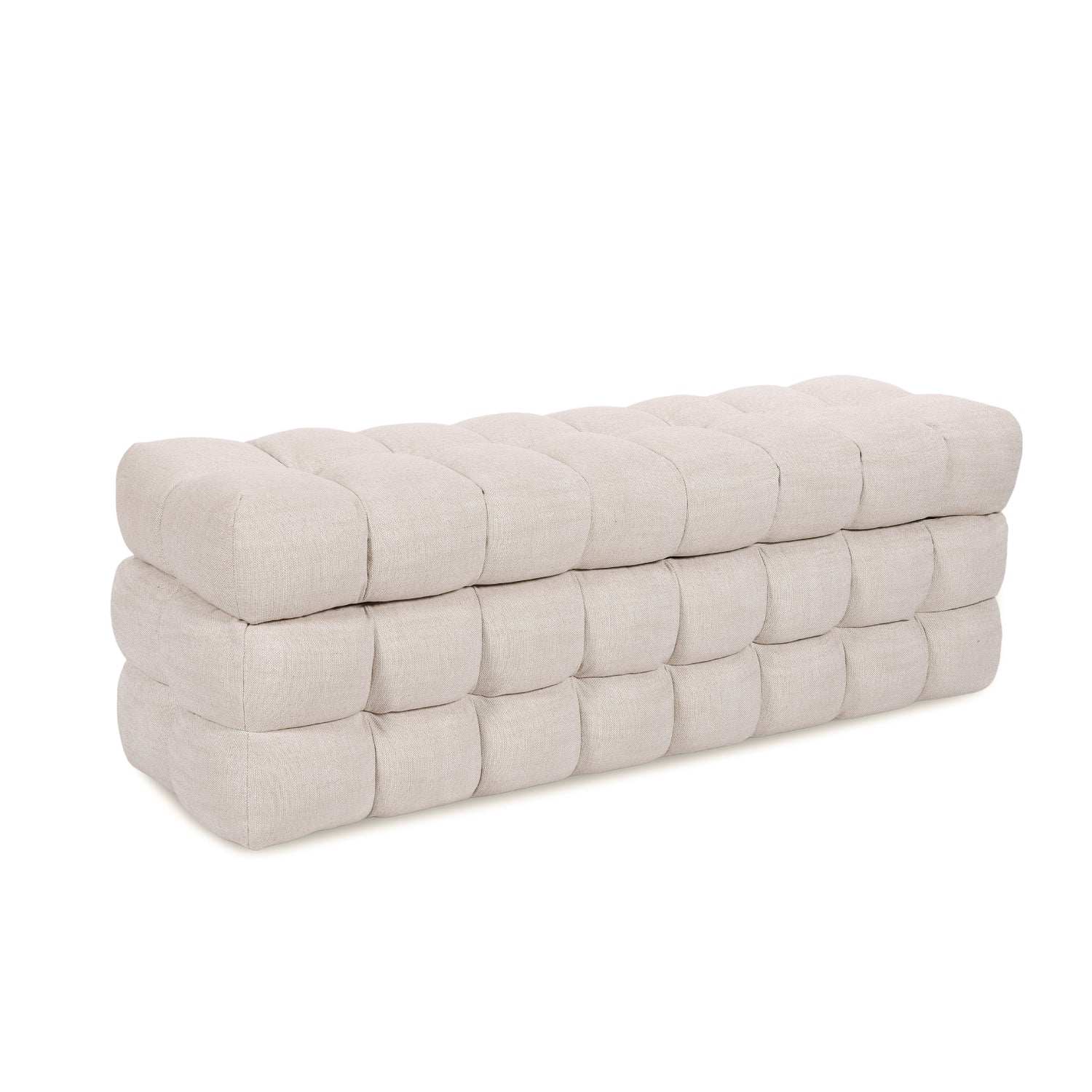 Marshmallow Storage Bench - Linen Natural