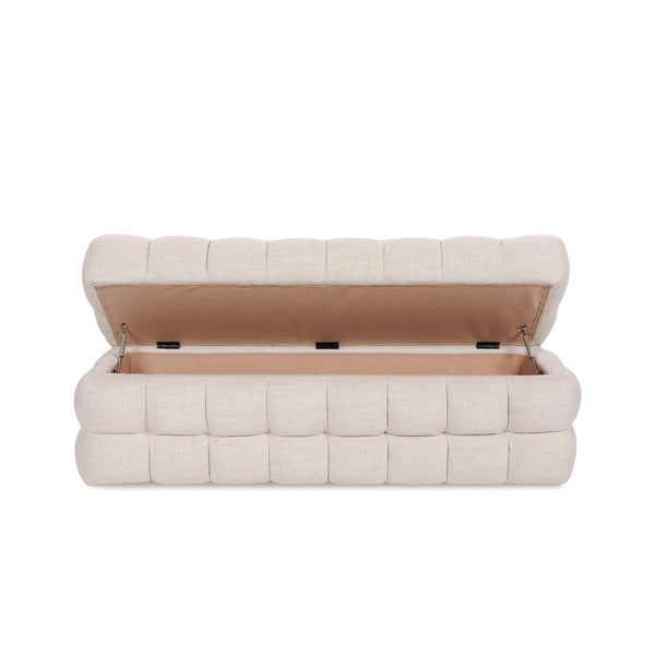 Marshmallow Storage Bench - Linen Natural