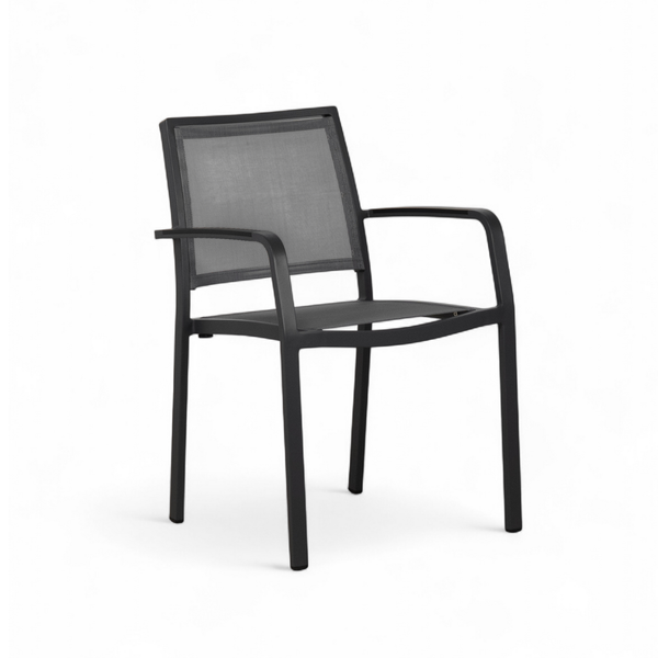 Ridge Sling Dining Arm Chair - Charcoal