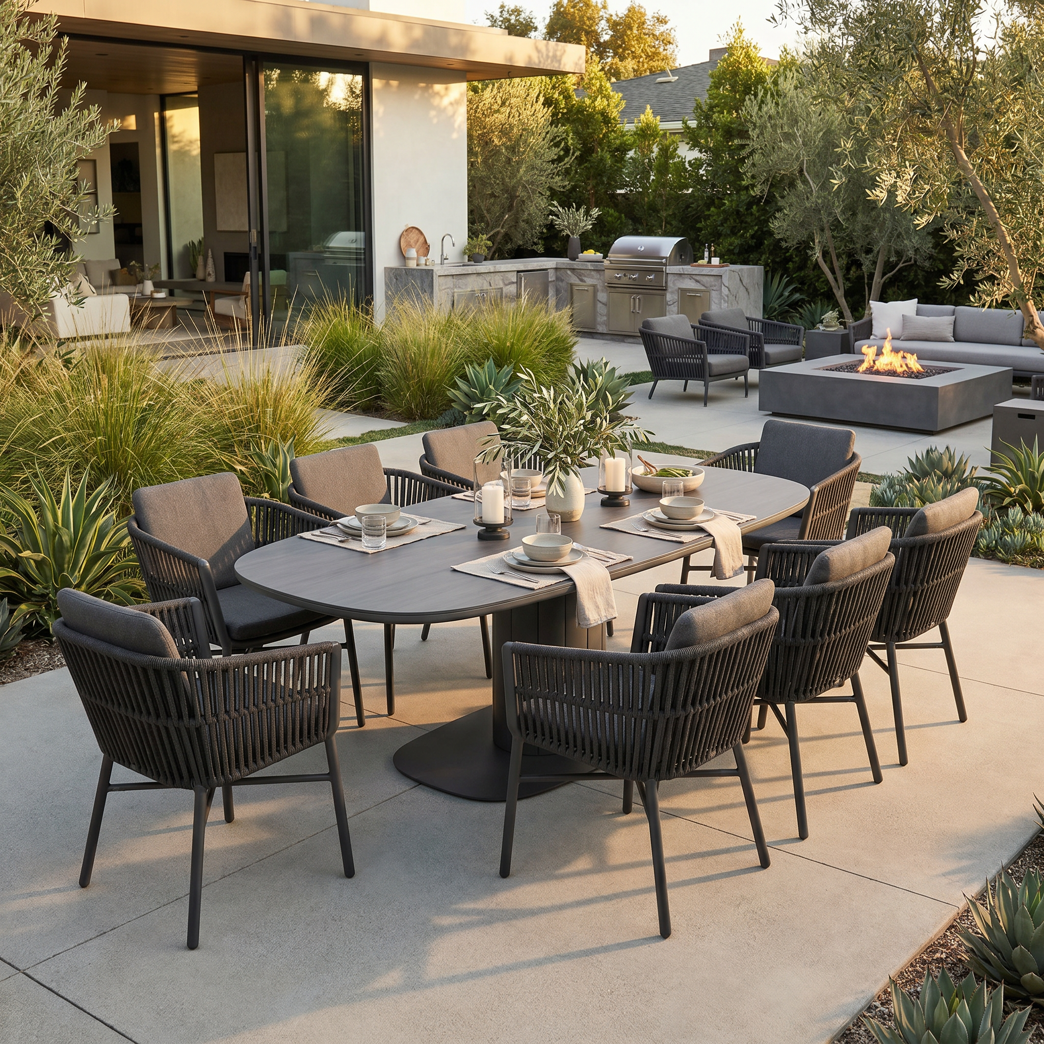 Alta Ceramic Dining Set - Charcoal