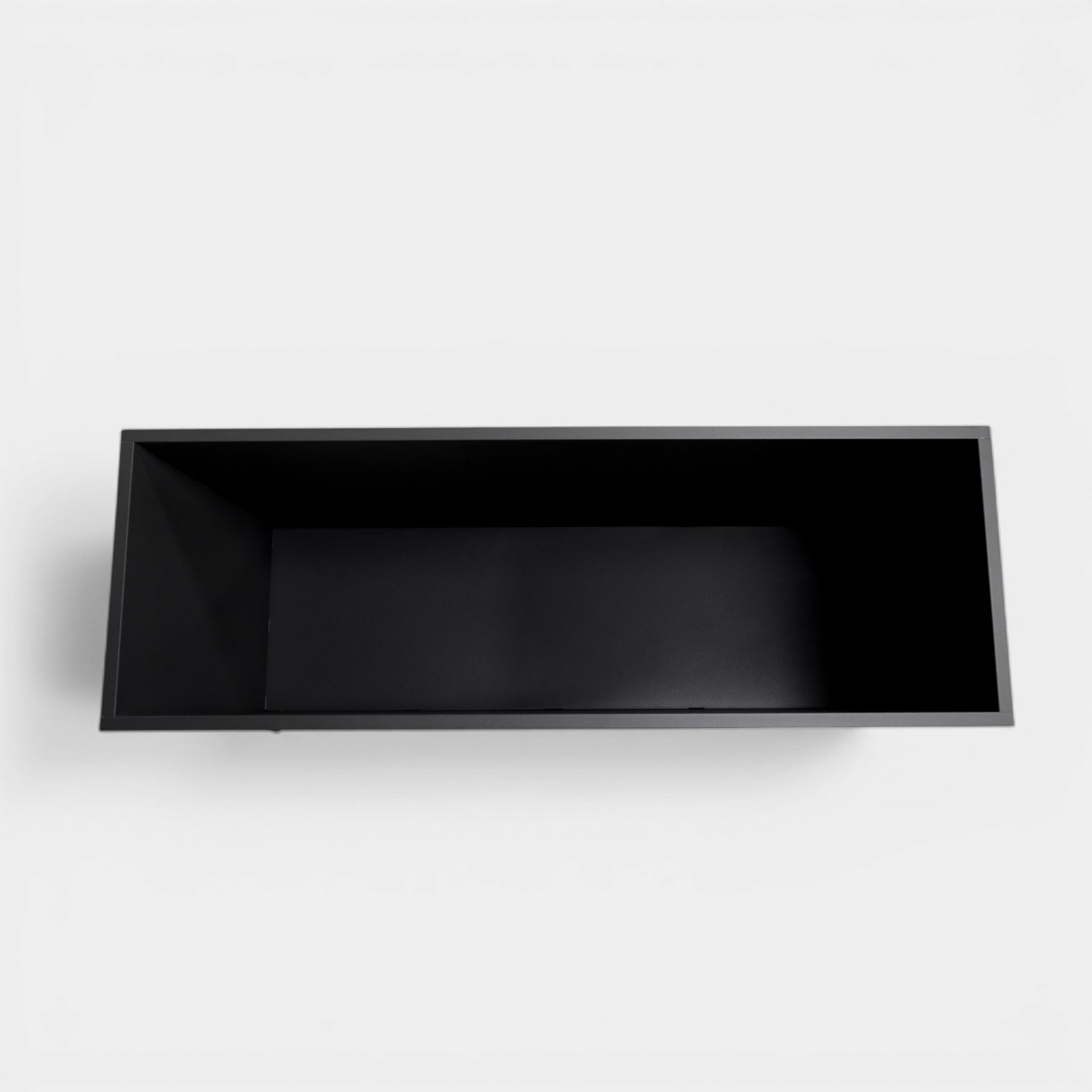 Hudson Metal 44" Rectangular Planter w/ Wheels - Matte Black