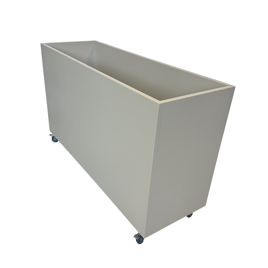 Hudson Metal Rectangle Planter w/ Wheels - Taupe