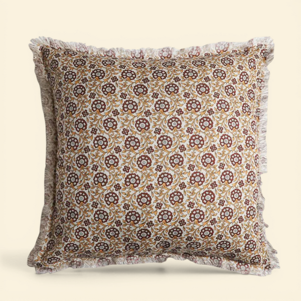 Paisley Botanical Block Print Toss Pillow