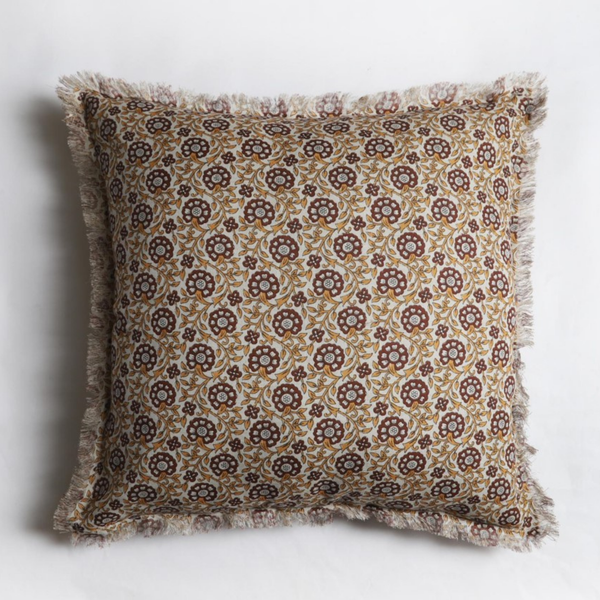 Paisley Botanical Block Print Toss Pillow