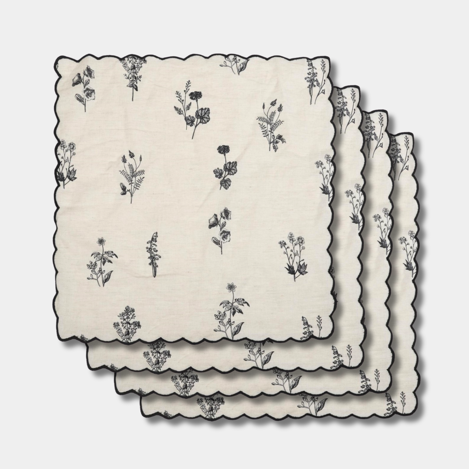 Scallop Fleur Cotton Napkins (Set of 4)