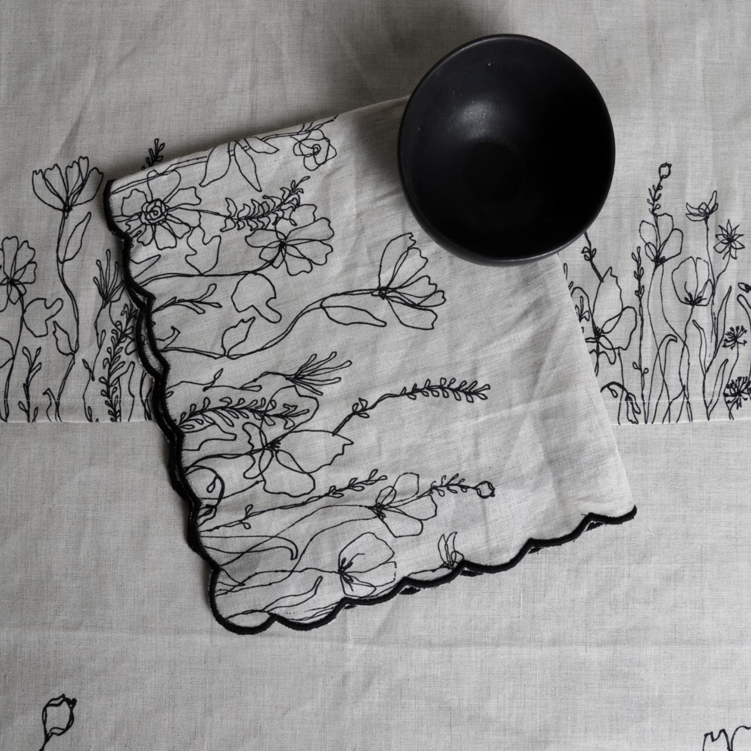 Scallop Flora Fields Cotton Napkins (Set of 4)