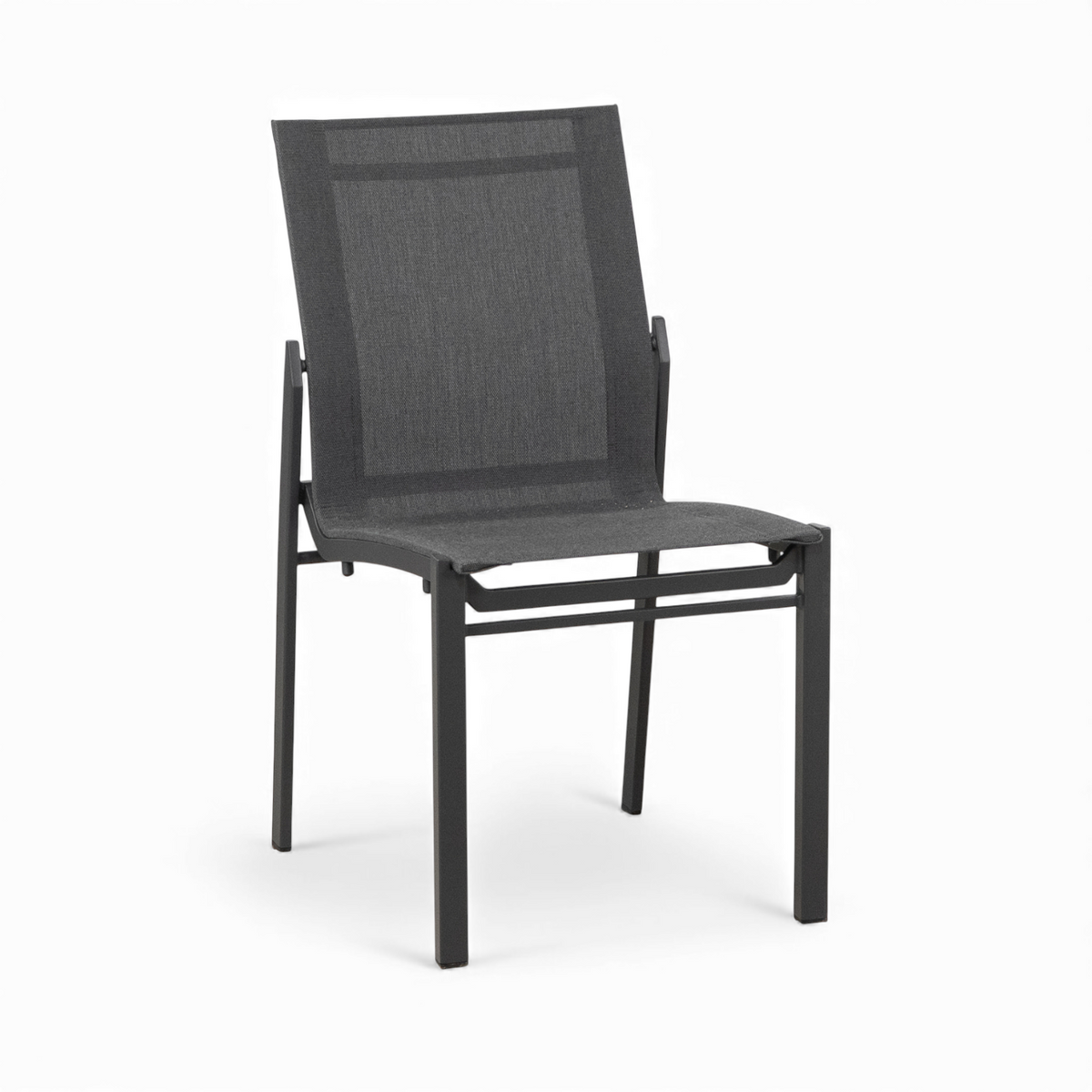 Cubic Sling Stackable Dining Side Chair - Slate/Anthracite