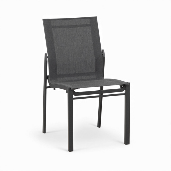 Cubic Sling Stackable Dining Side Chair -  Slate/Anthracite