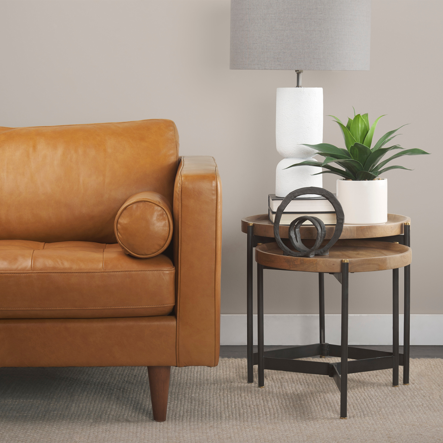Trench Round Nesting Side Table Set