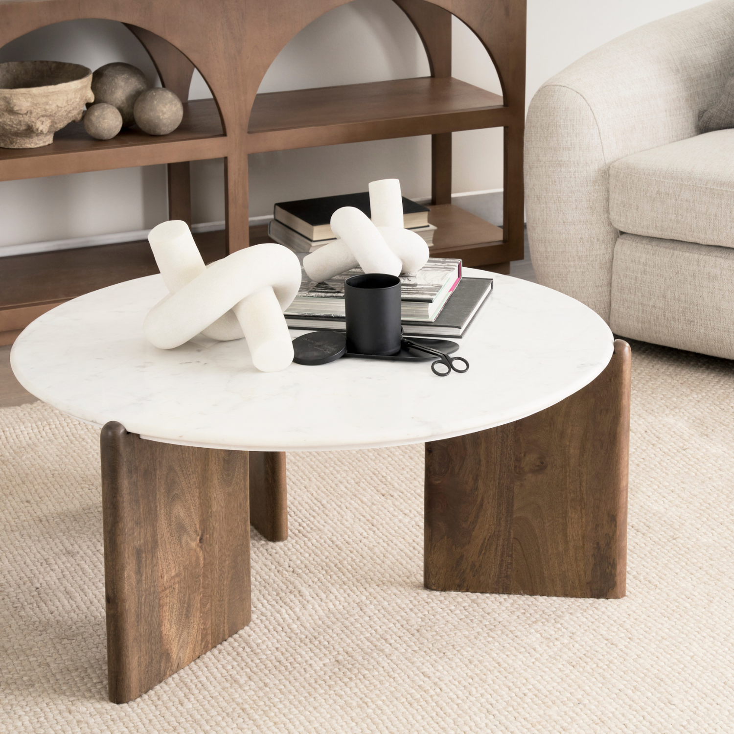Trois-Rivieres Espresso Marble Coffee Table