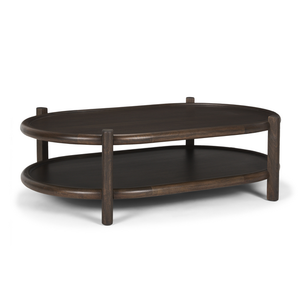 Emard Oval Espresso Wood Coffee Table