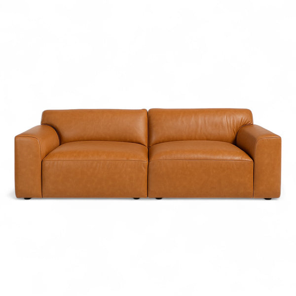 Aspen Distressed Cognac Leather 2 Seater Sofa