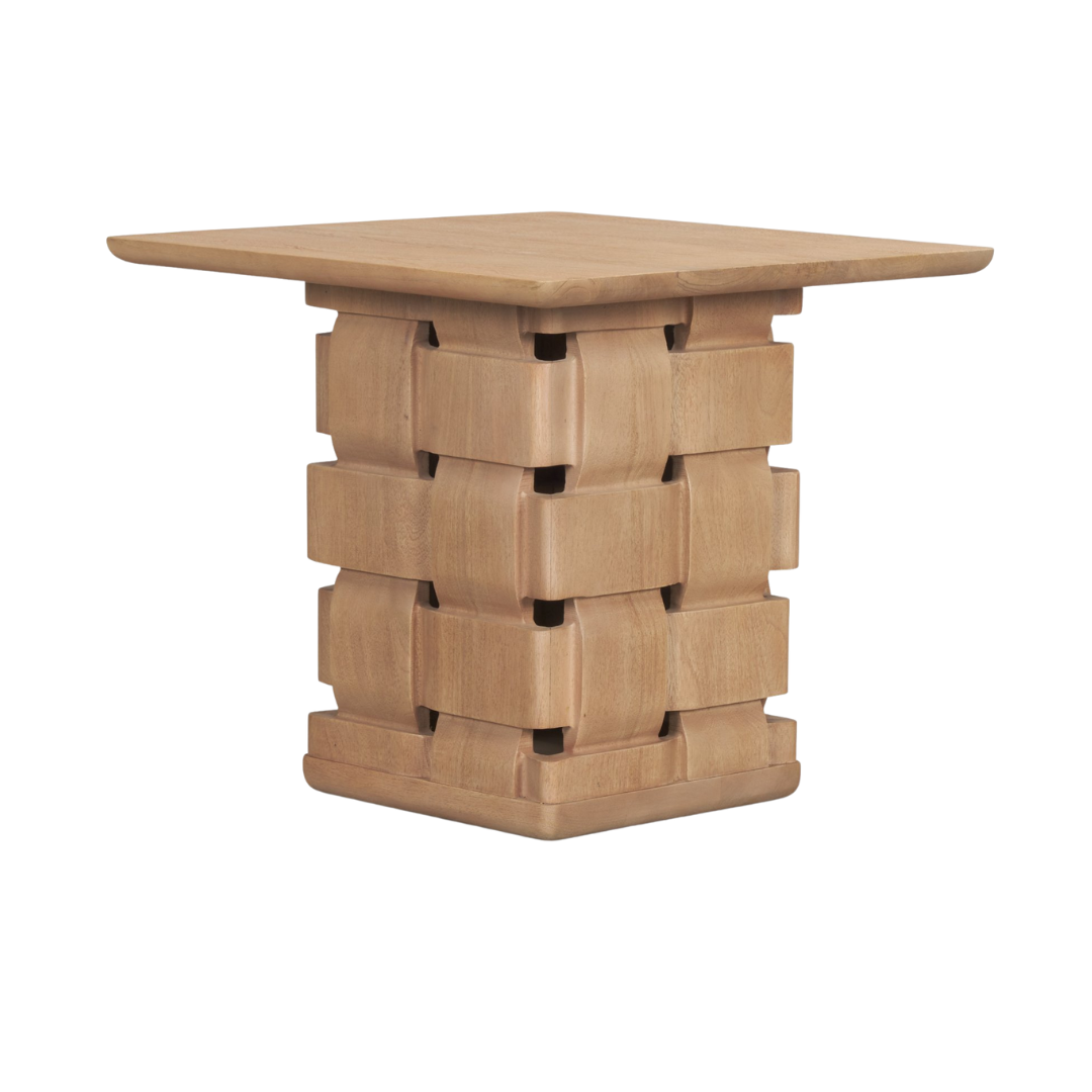 Arbor Weave Wood Side Table - Natural