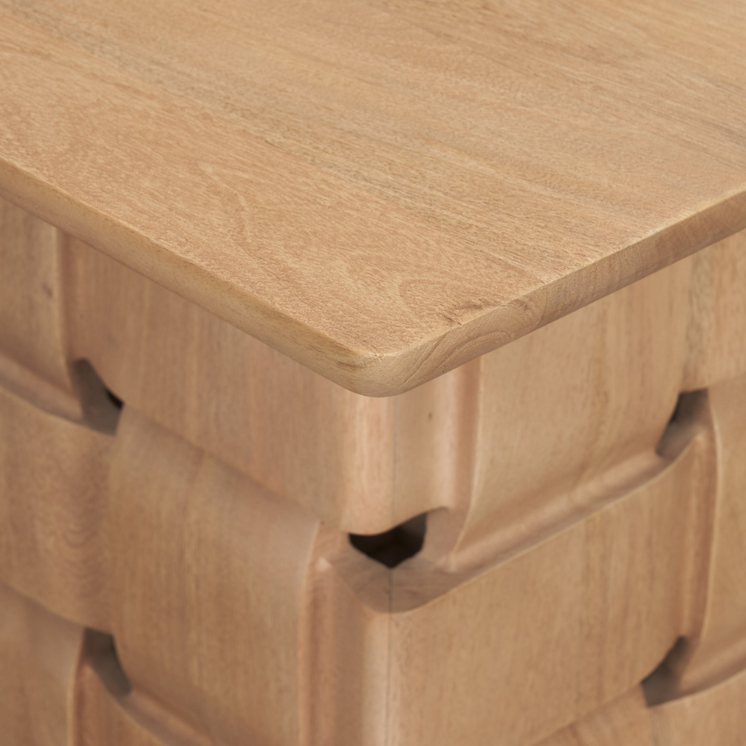 Arbor Weave Wood Side Table - Natural