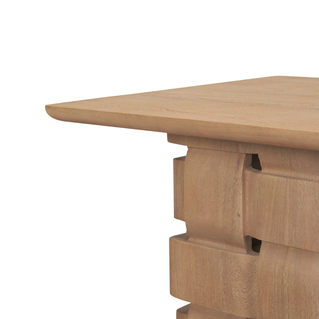 Arbor Weave Wood Side Table - Natural