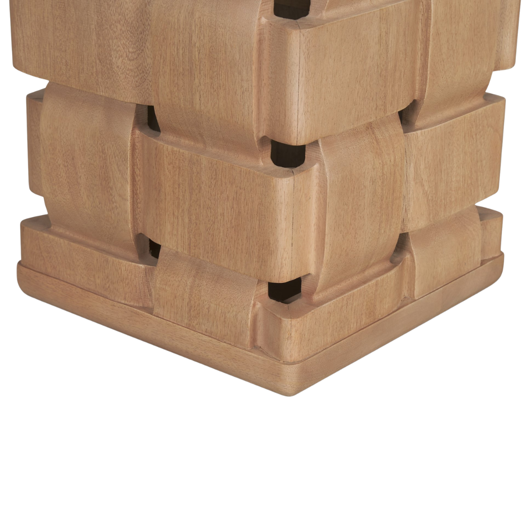 Arbor Weave Wood Side Table - Natural