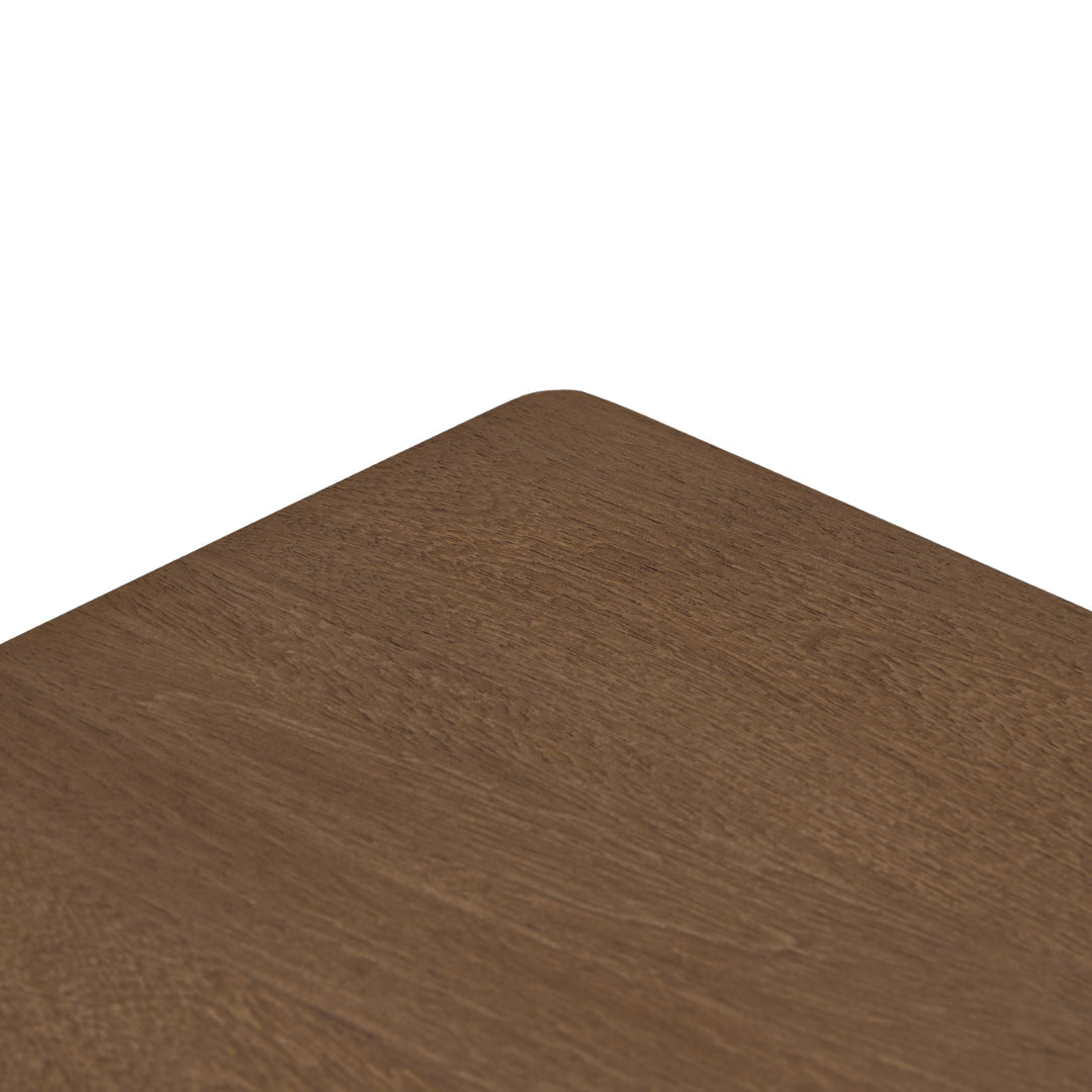 Arbor Weave Wood Side Table - Dark Brown