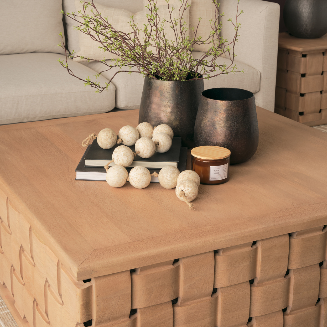 Arbor Weave Wood Coffee Table - Natural