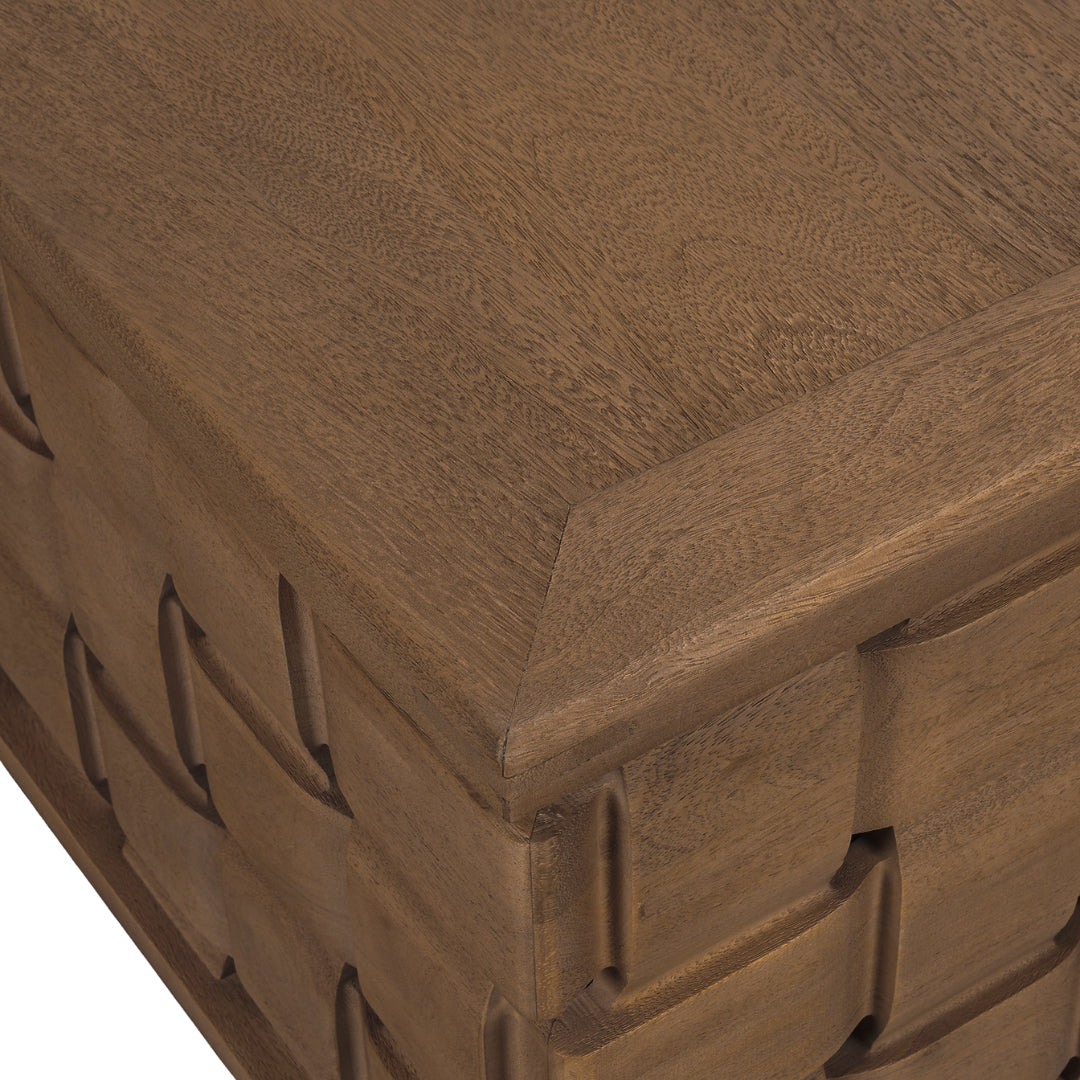 Arbor Weave Wood Coffee Table - Dark Brown