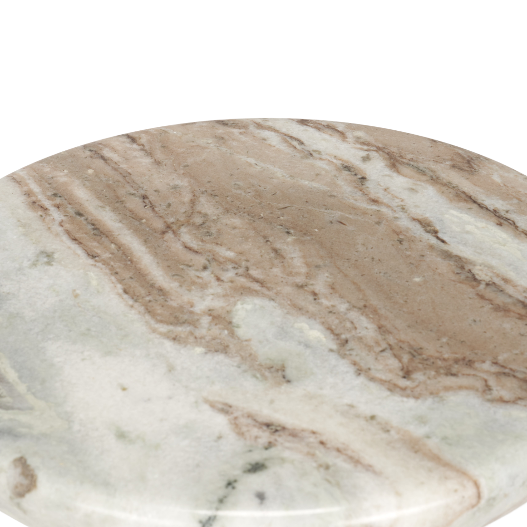 Halo Pedestal Marble Side Table - Pink