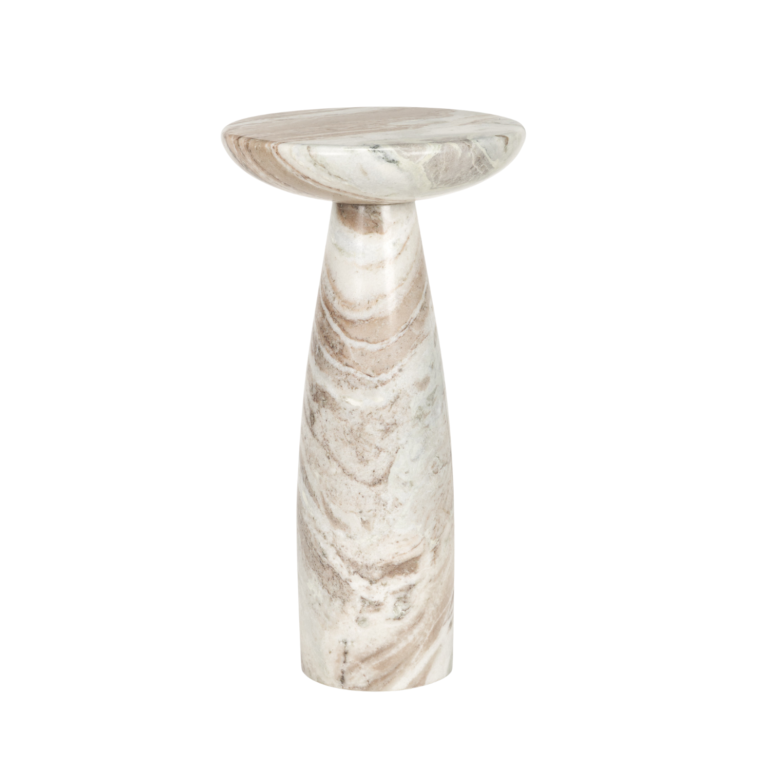Halo Pedestal Marble Side Table - Pink