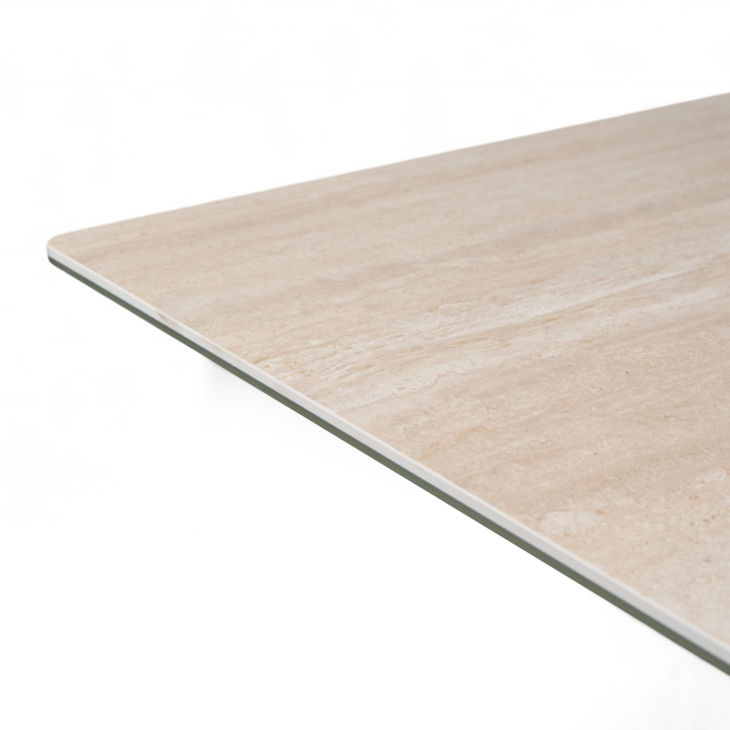 Studio 35" Ceramic Dining Table - Stone Taupe/Travertine