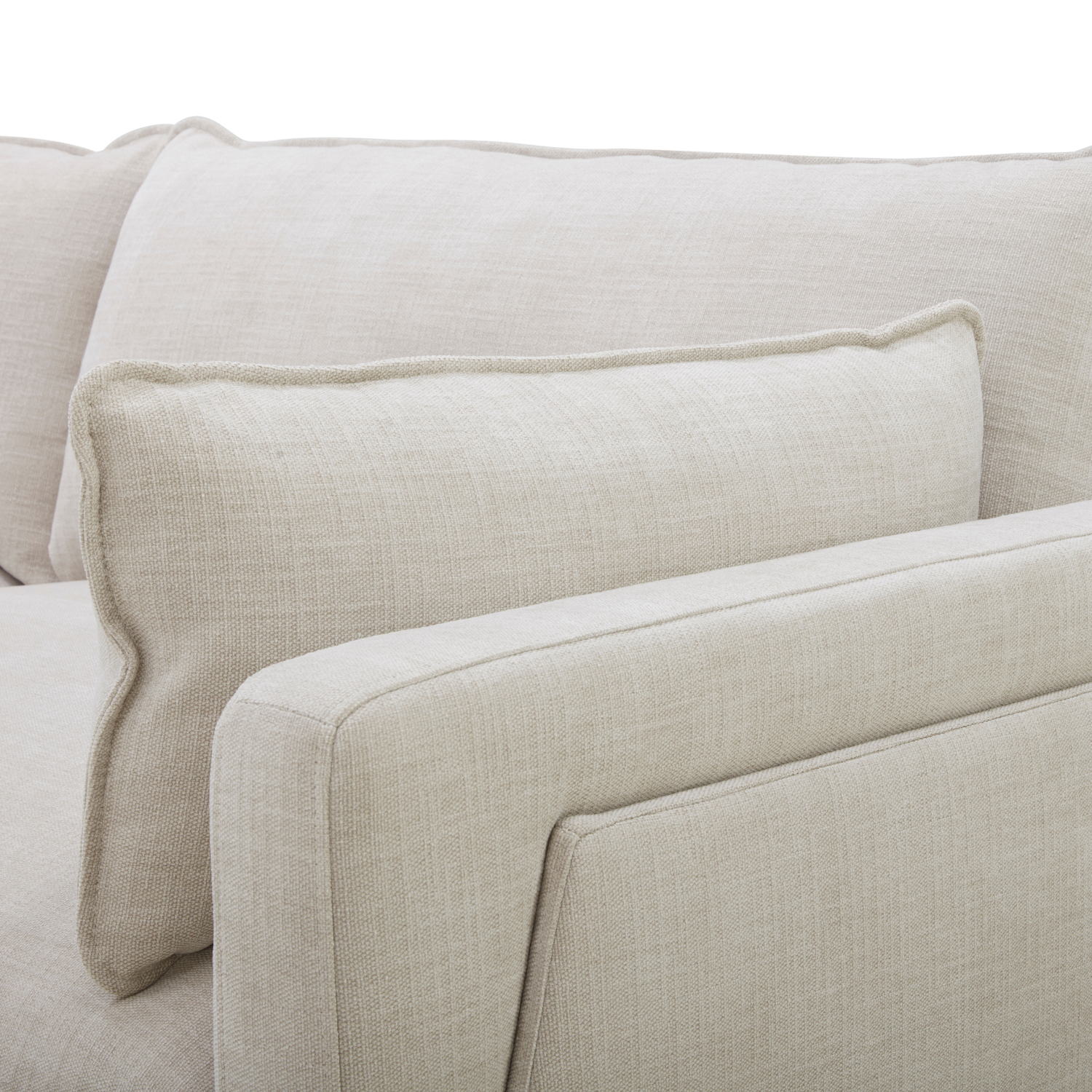 Capri L-Shape Sectional - Stone Grey Chenille