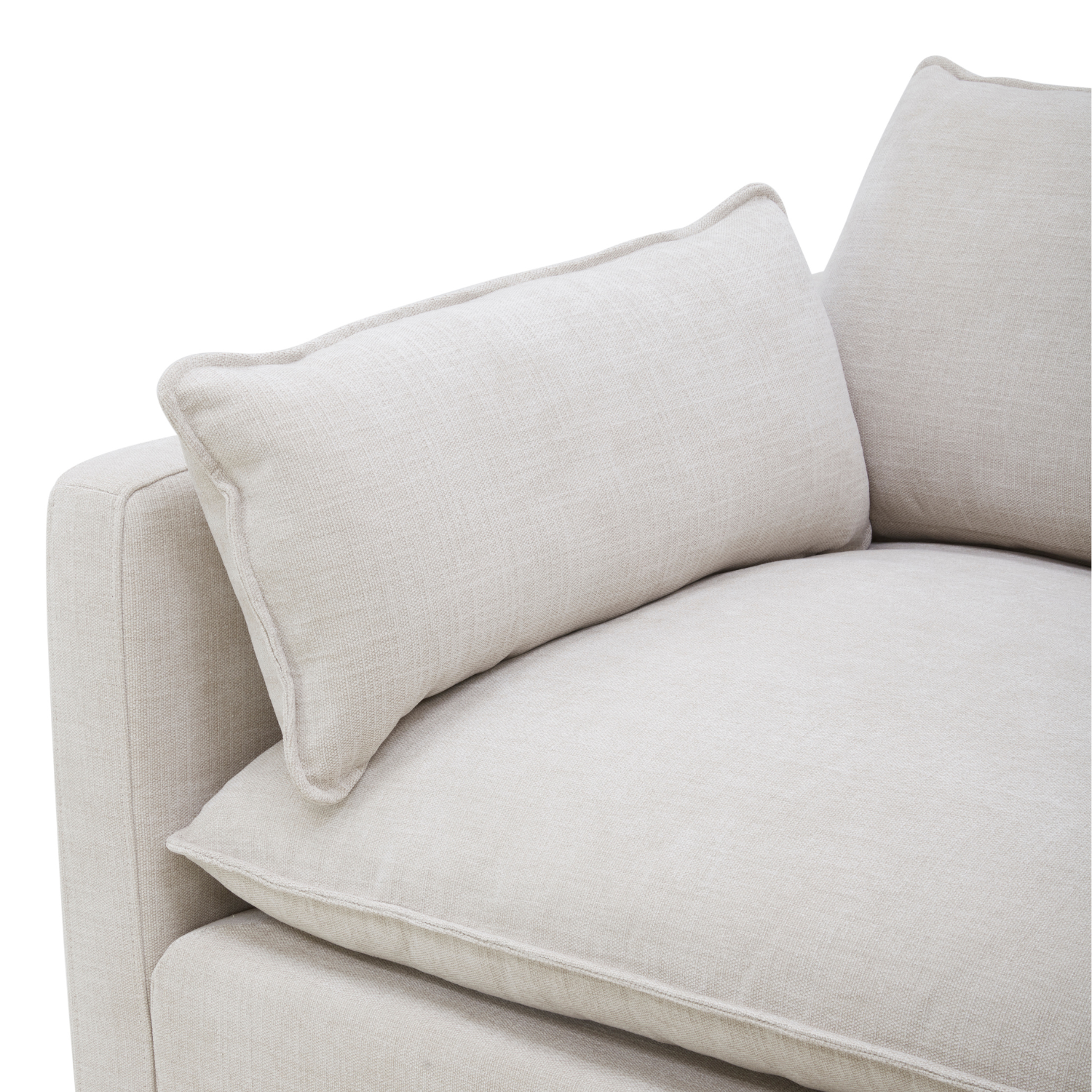 Capri L-Shape Sectional - Stone Grey Chenille