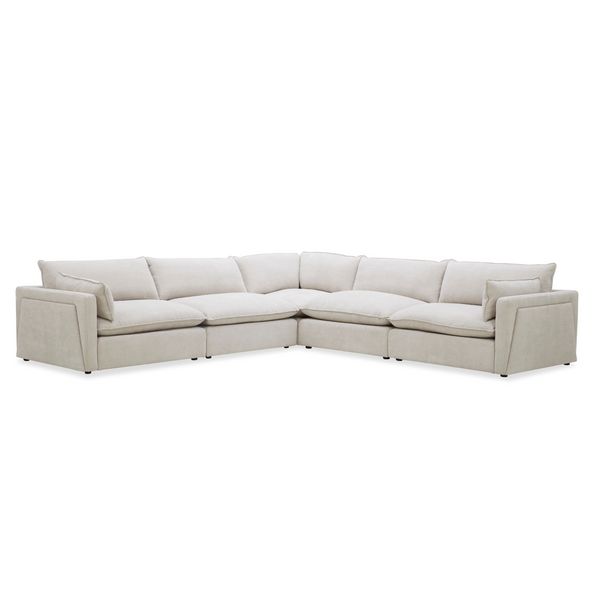 Capri L-Shape Sectional - Stone Grey Chenille