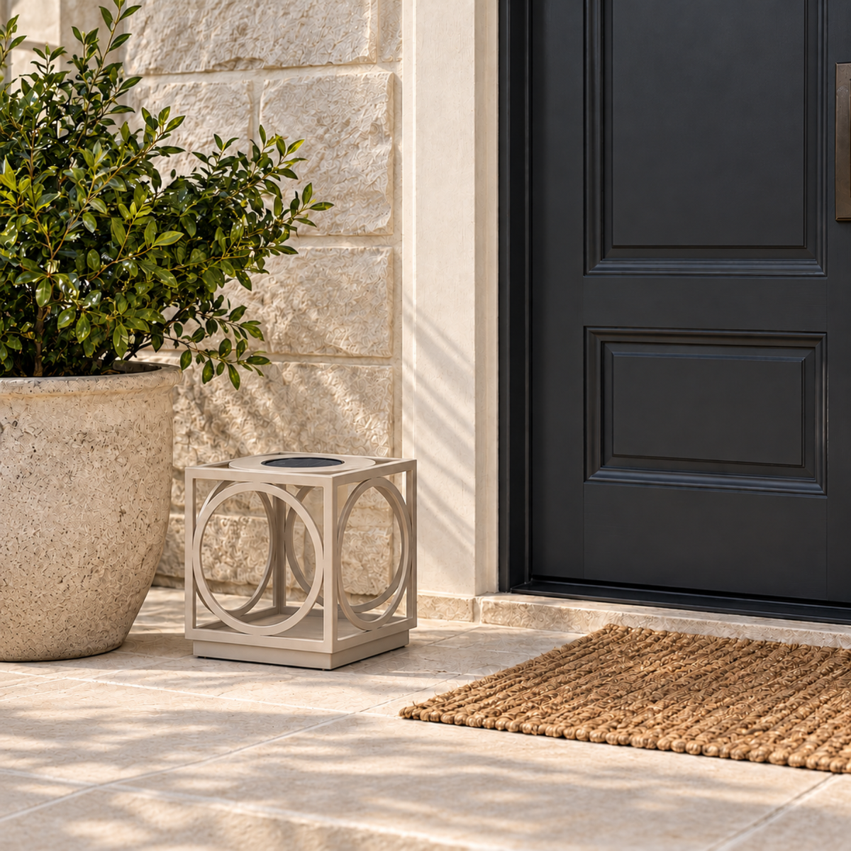 11" Aura Solar Light - Stone Taupe