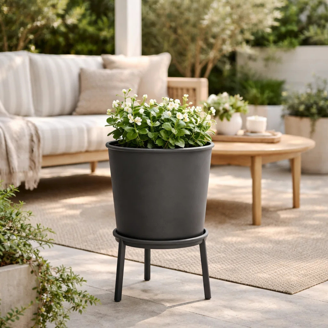 Hudson Metal Planter - Charcoal