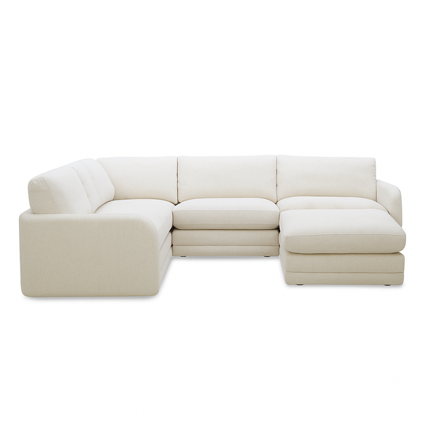 Banks L-Shape Sectional w/ Ottoman - Linen Weave