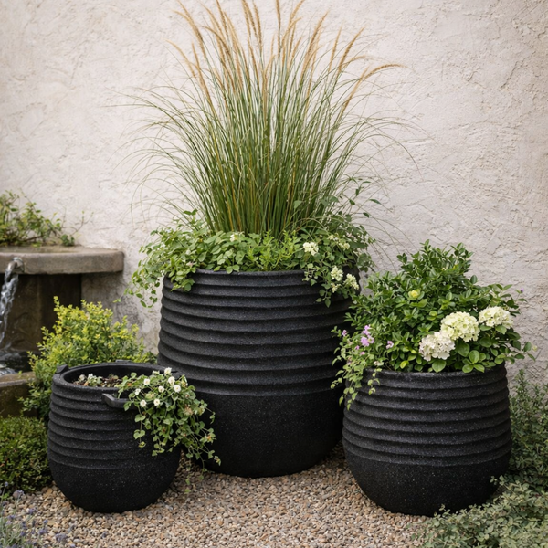 Welland Textured Planters - Black