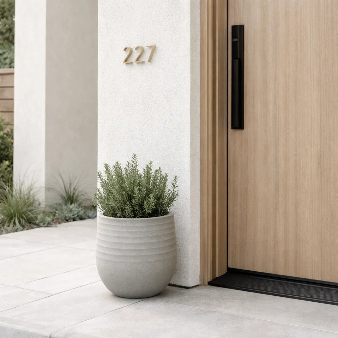 Welland Curved Planter - Cement Grey