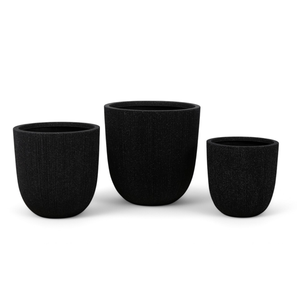 Dufferin Textured Black Indoor/Outdoor Planters