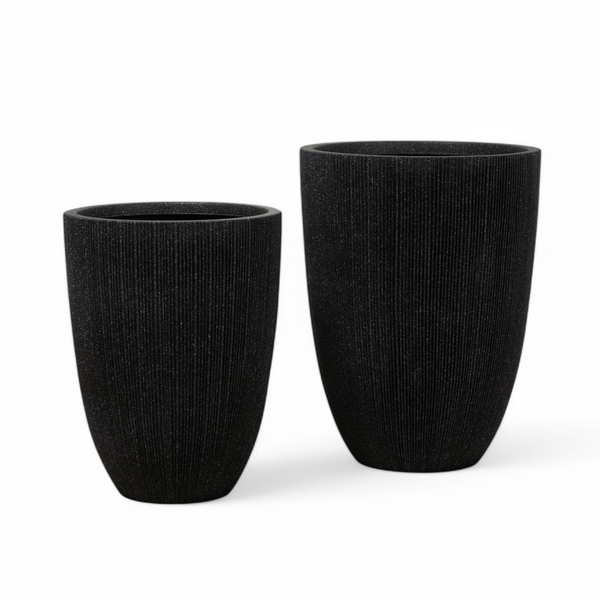 Dufferin Tall Planters - Textured Black