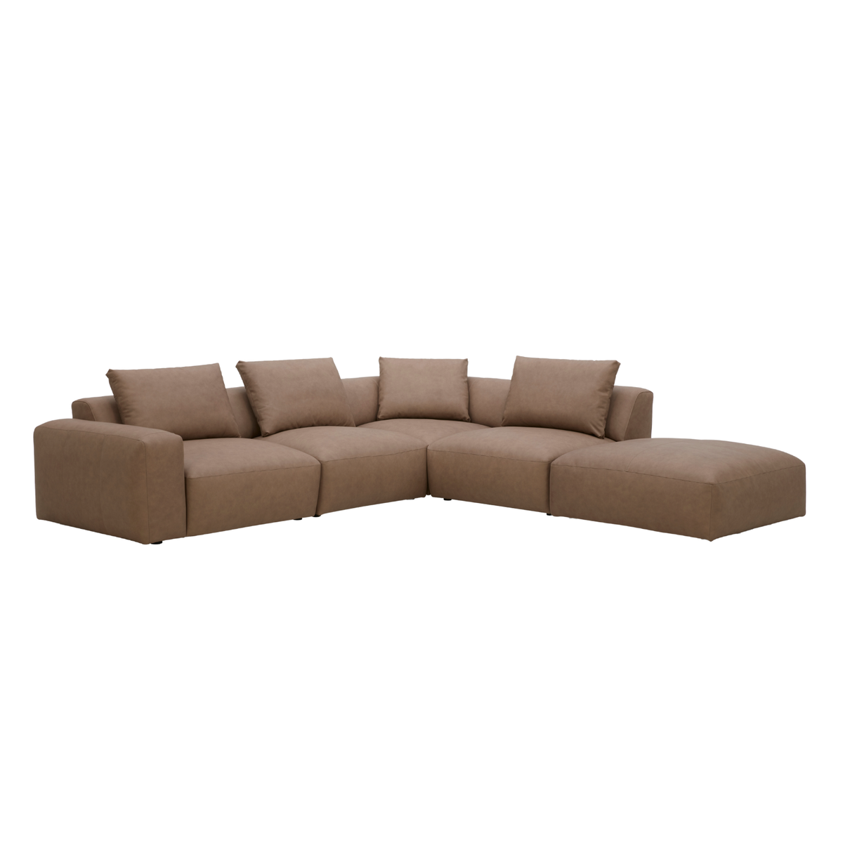 Haliburton 5pc Sectional - Safari Mocha Leather