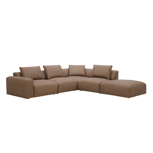 Haliburton 5pc Sectional - Safari Mocha Leather