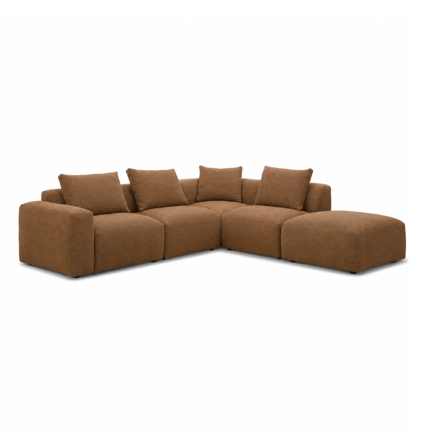 Haliburton 5pc Sectional - Tawny Brown Matte Velvet